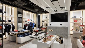 Modern shelves and store equipment of XYZ Villach store