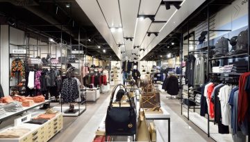 Black and white ceiling in XYZ Klagenfurt store